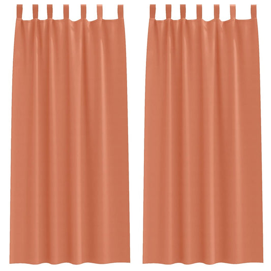 vidaXL Blackout Curtains with Rings 2 pcs Terracotta 260 x 140 cm