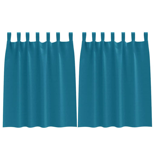 vidaXL Blackout Curtains with Rings 2 pcs Turquoise 140 x 140 cm