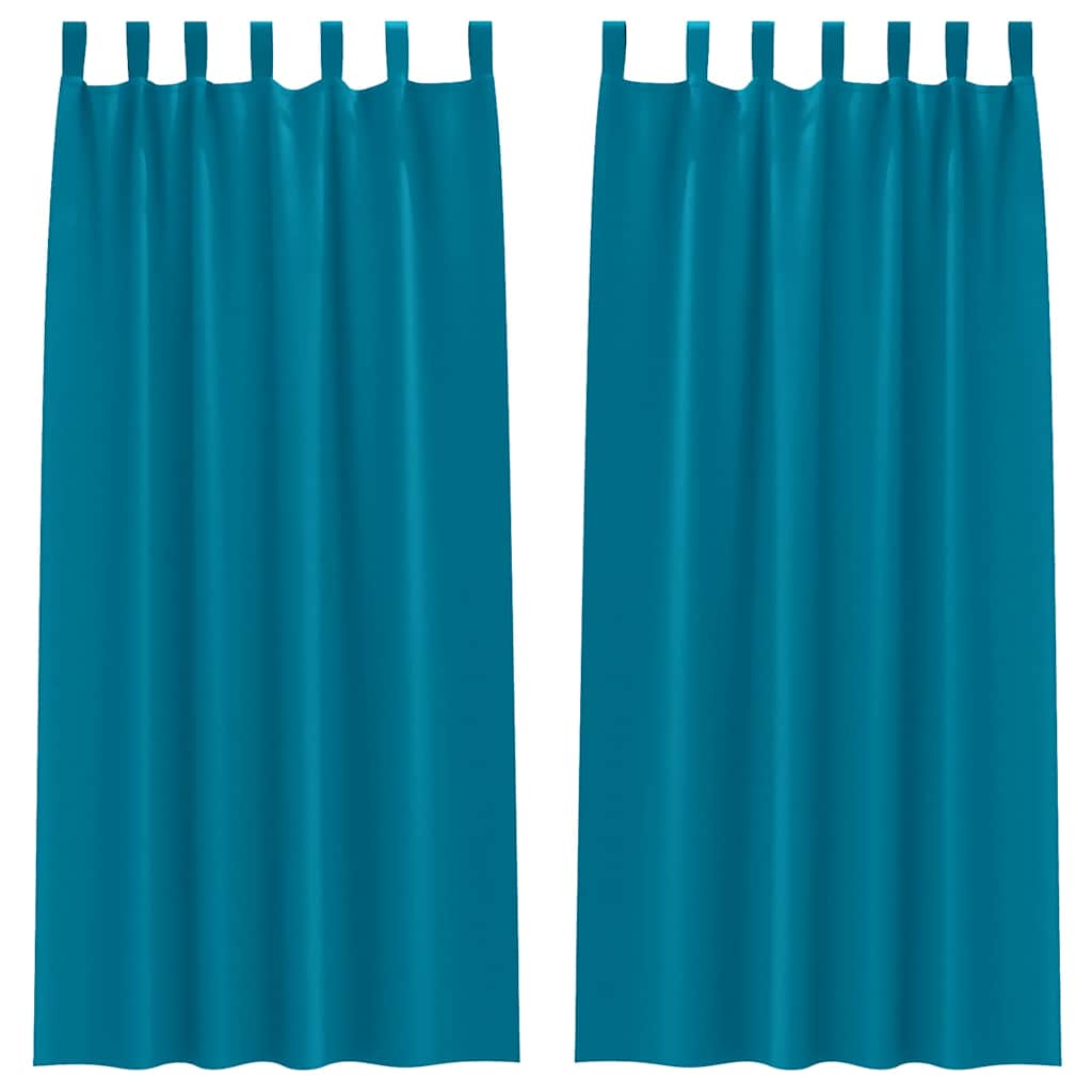 vidaXL Blackout Curtains with Rings 2 pcs Turquoise 225 x 140 cm