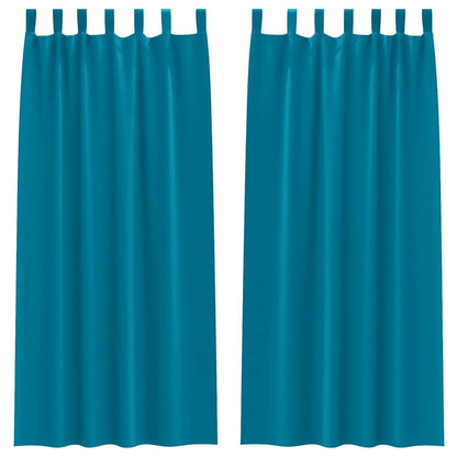 vidaXL Blackout Curtains with Rings 2 pcs Turquoise 225 x 140 cm