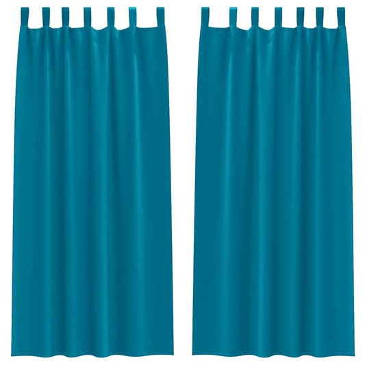 vidaXL Blackout Curtains with Rings 2 pcs Turquoise 260 x 140 cm
