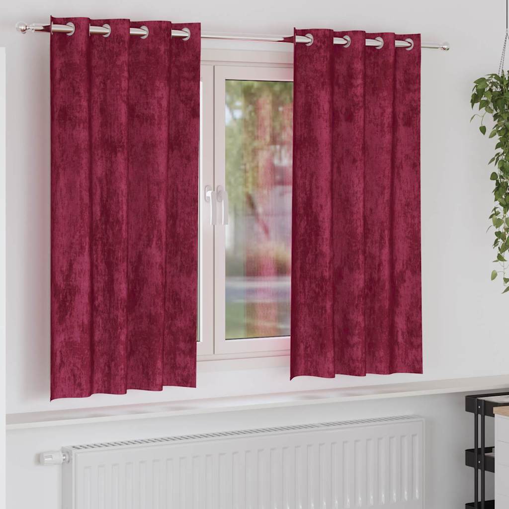 vidaXL Velvet Curtains 2 pcs Wine Red 175 x 140 cm Velvet