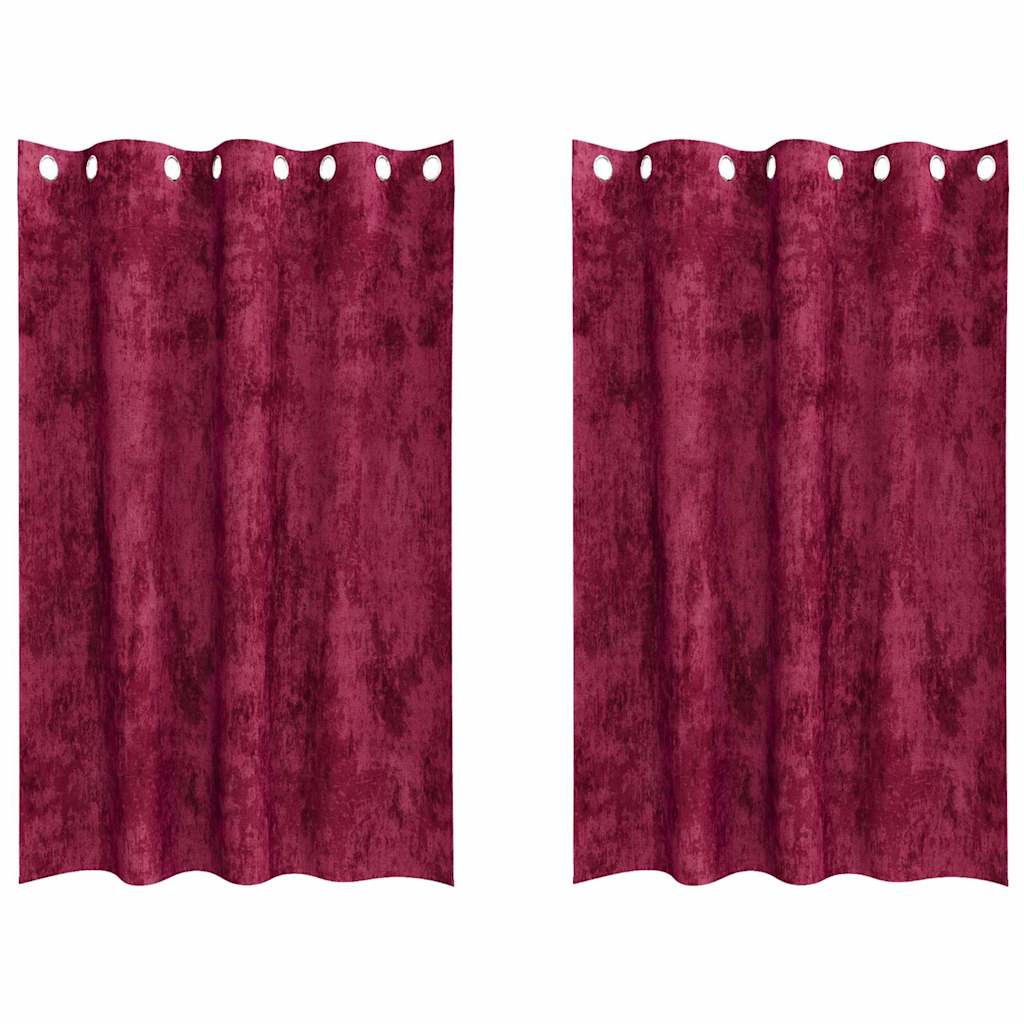 vidaXL Velvet Curtains 2 pcs Wine Red 175 x 140 cm Velvet