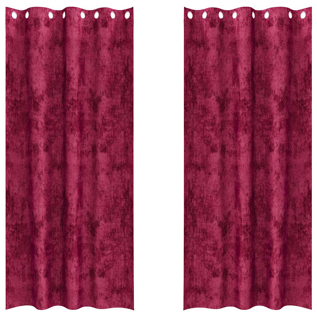 vidaXL Velvet Curtains 2 pcs Wine Red 260 x 140 cm Velvet
