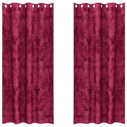 vidaXL Velvet Curtains 2 pcs Wine Red 260 x 140 cm Velvet