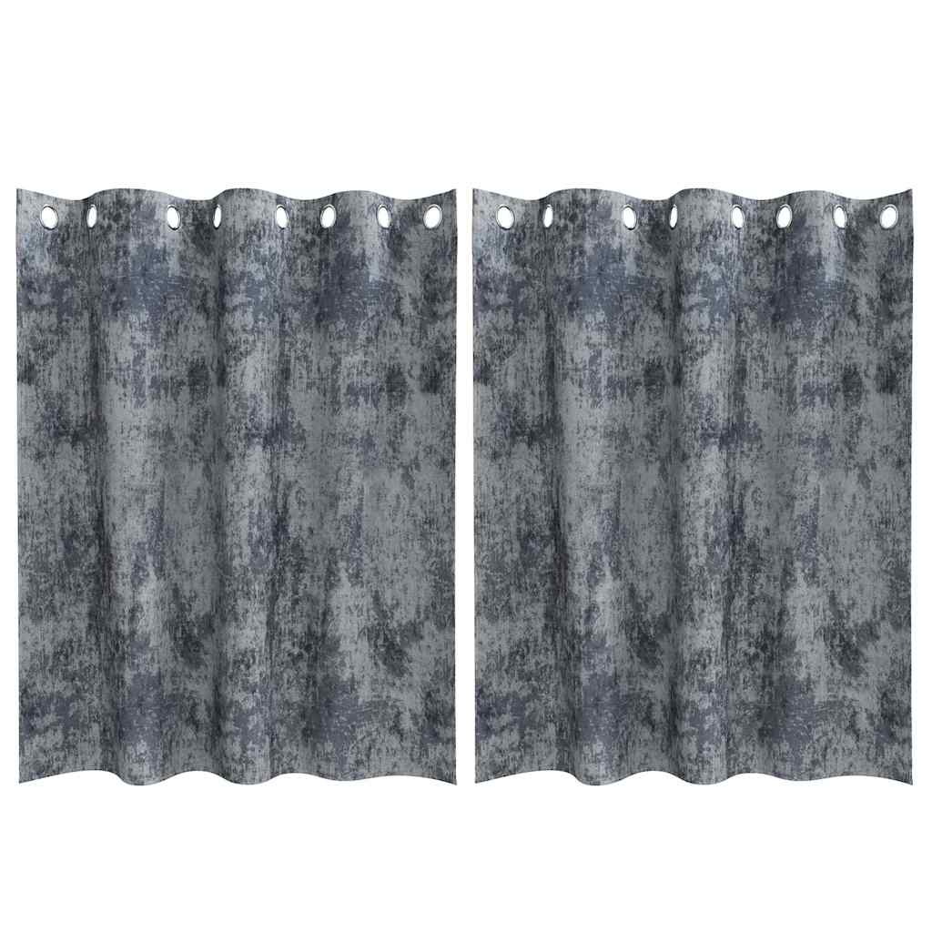 vidaXL Velvet Curtains 2 pcs Silver Grey 140 x 140 cm Velvet