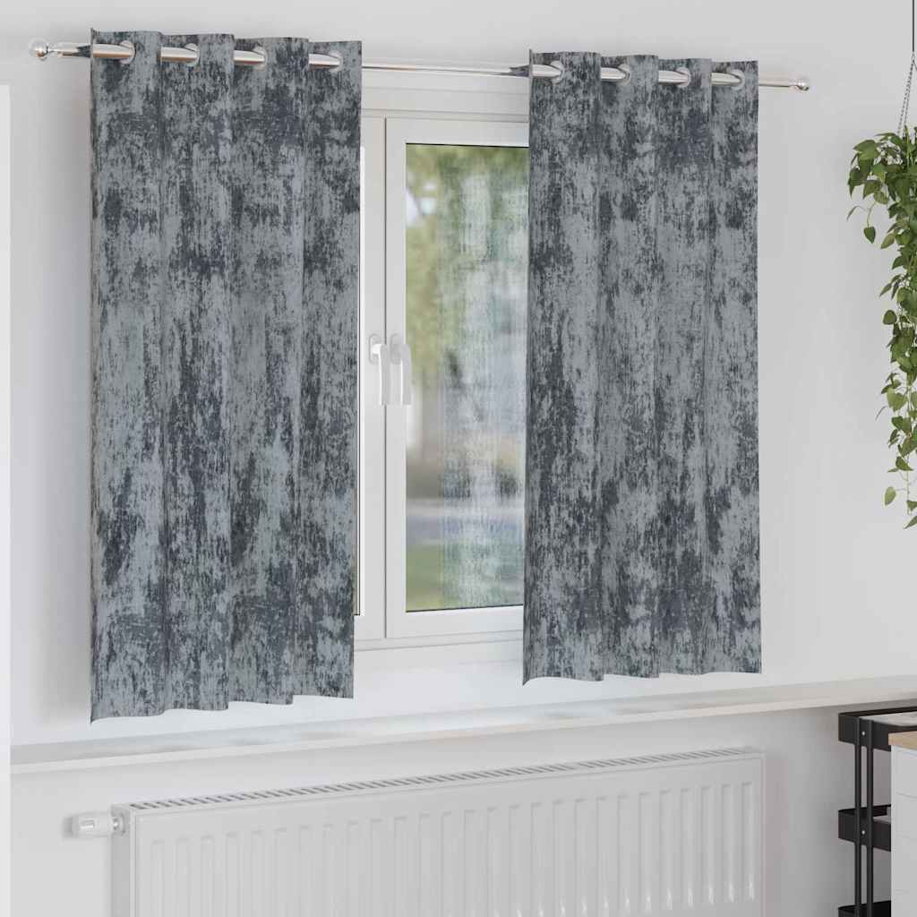 vidaXL Velvet Curtains 2 pcs Silver Grey 175 x 140 cm Velvet