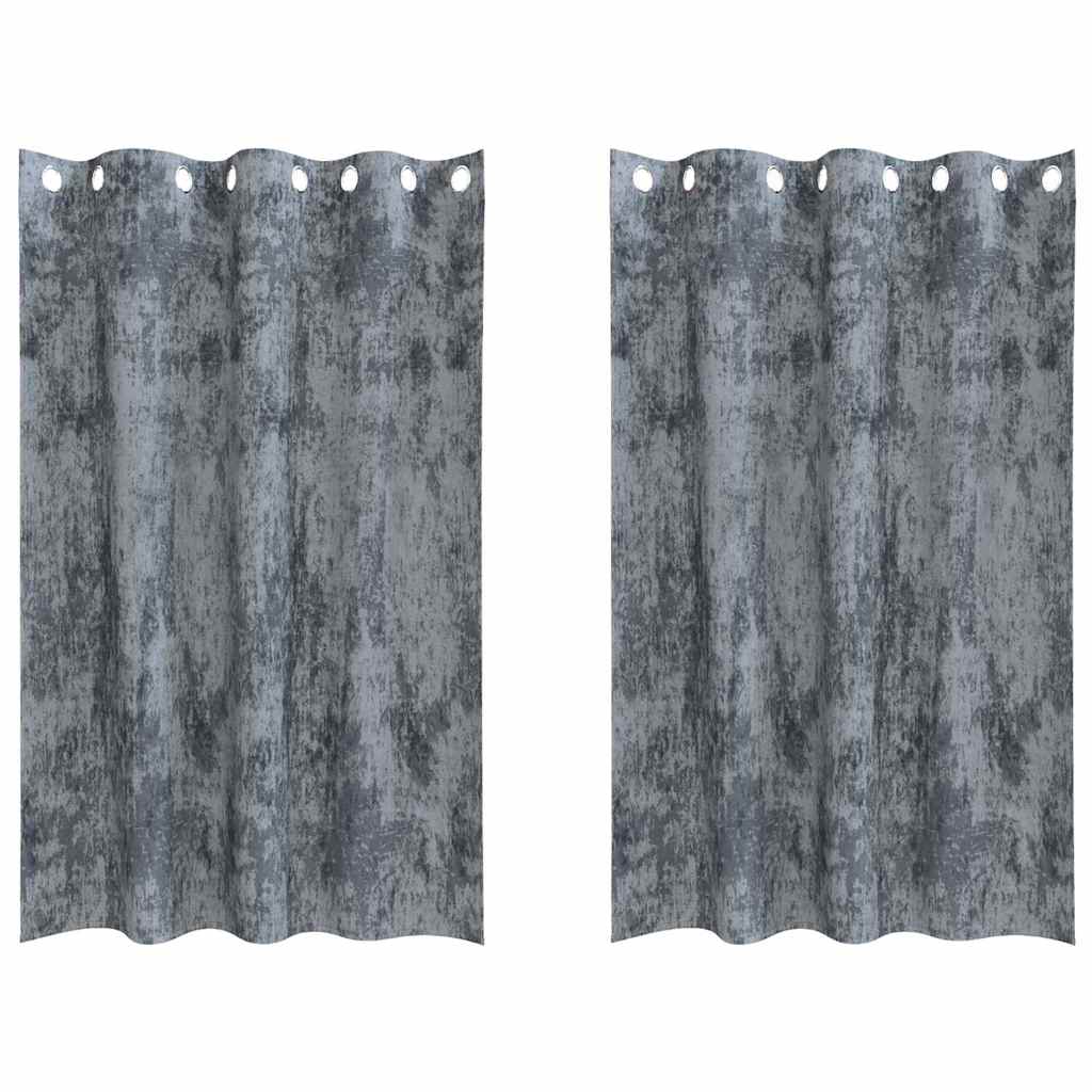 vidaXL Velvet Curtains 2 pcs Silver Grey 175 x 140 cm Velvet