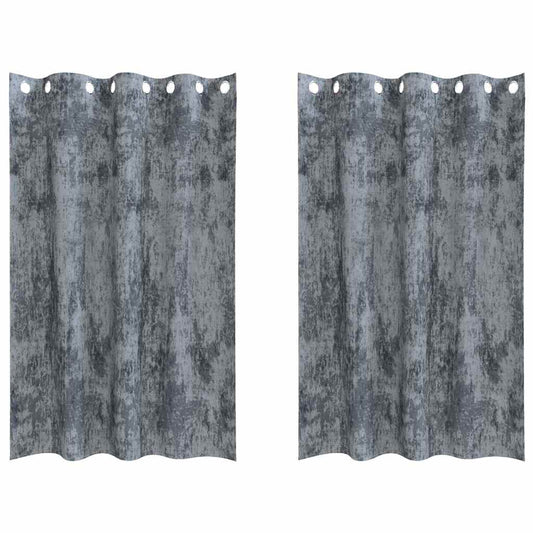 vidaXL Velvet Curtains 2 pcs Silver Grey 175 x 140 cm Velvet