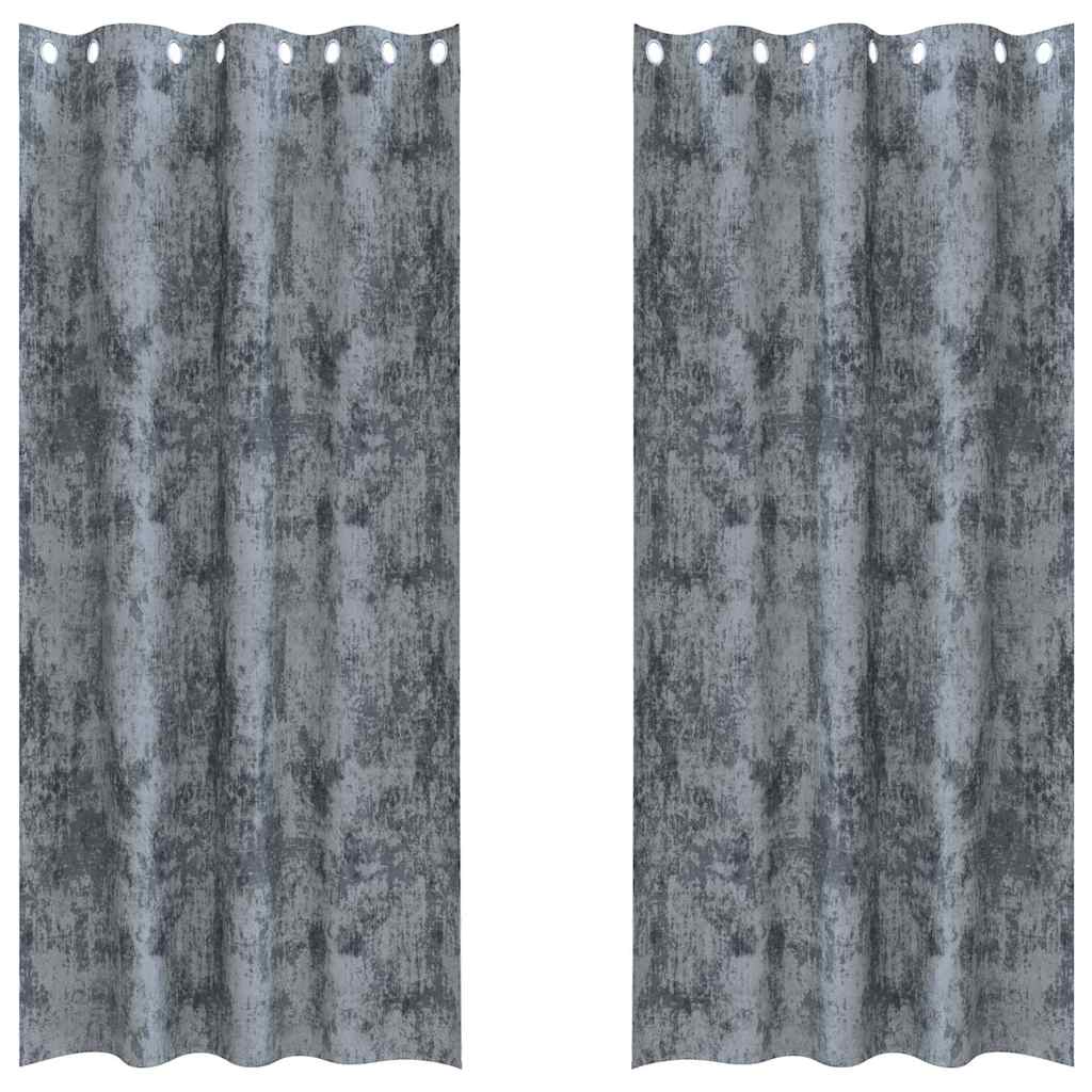 vidaXL Velvet Curtains 2 pcs Silver Grey 245 x 140 cm Velvet