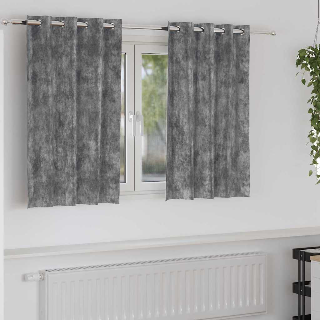 vidaXL Velvet Curtains 2 pcs Grey 140 x 140 cm Velvet