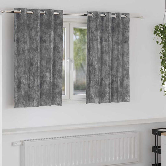 vidaXL Velvet Curtains 2 pcs Grey 140 x 140 cm Velvet