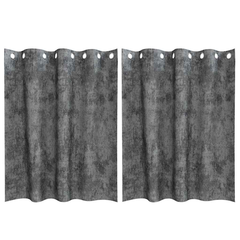 vidaXL Velvet Curtains 2 pcs Grey 140 x 140 cm Velvet