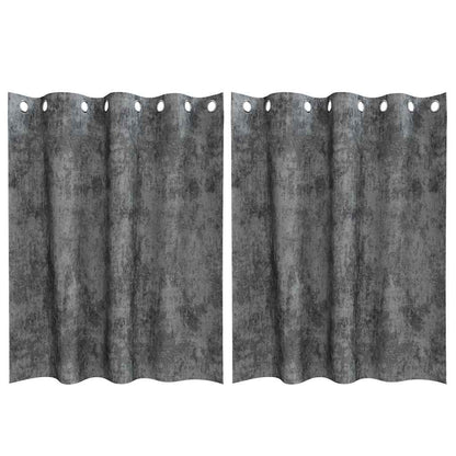 vidaXL Velvet Curtains 2 pcs Grey 140 x 140 cm Velvet