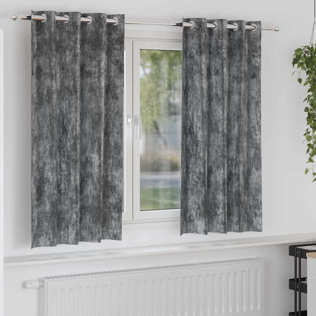 vidaXL Velvet Curtains 2 pcs Grey 175 x 140 cm Velvet