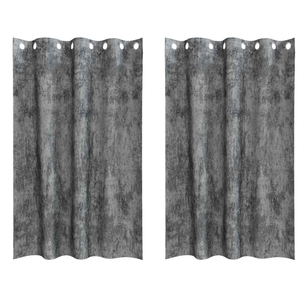 vidaXL Velvet Curtains 2 pcs Grey 175 x 140 cm Velvet