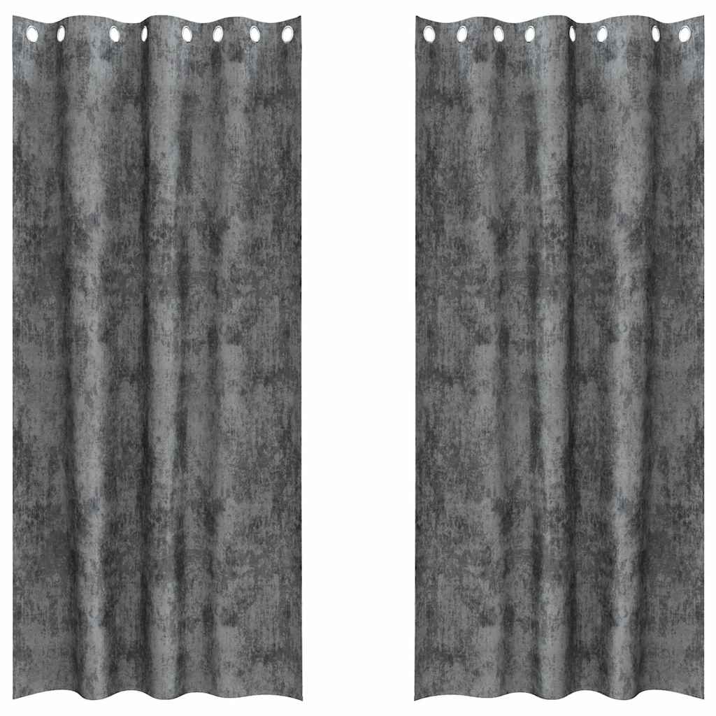 vidaXL Velvet Curtains 2 pcs Grey 225 x 140 cm Velvet