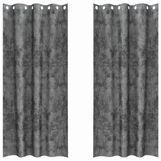 vidaXL Velvet Curtains 2 pcs Grey 225 x 140 cm Velvet