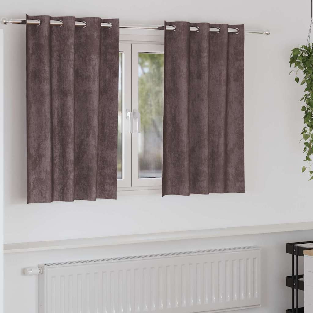 vidaXL Velvet Curtains 2 pcs Brown 140 x 140 cm Velvet