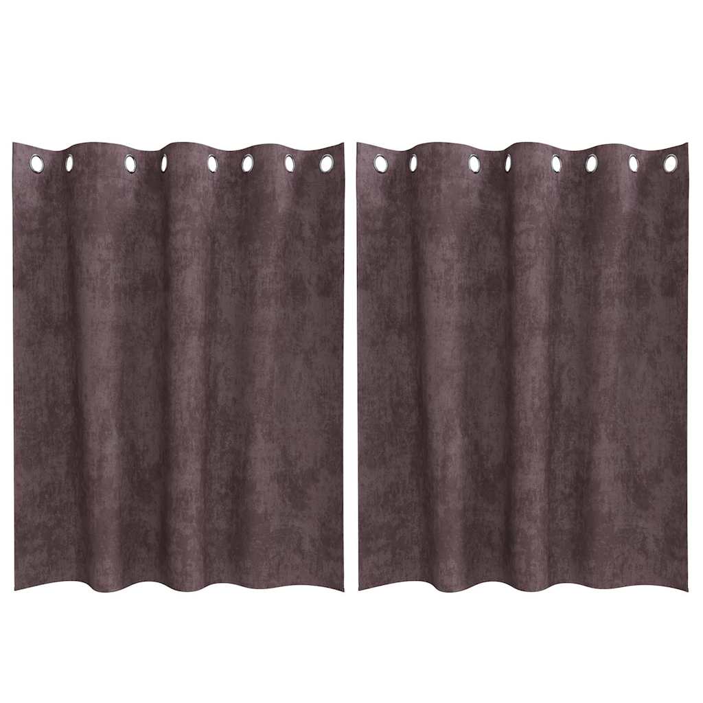 vidaXL Velvet Curtains 2 pcs Brown 140 x 140 cm Velvet