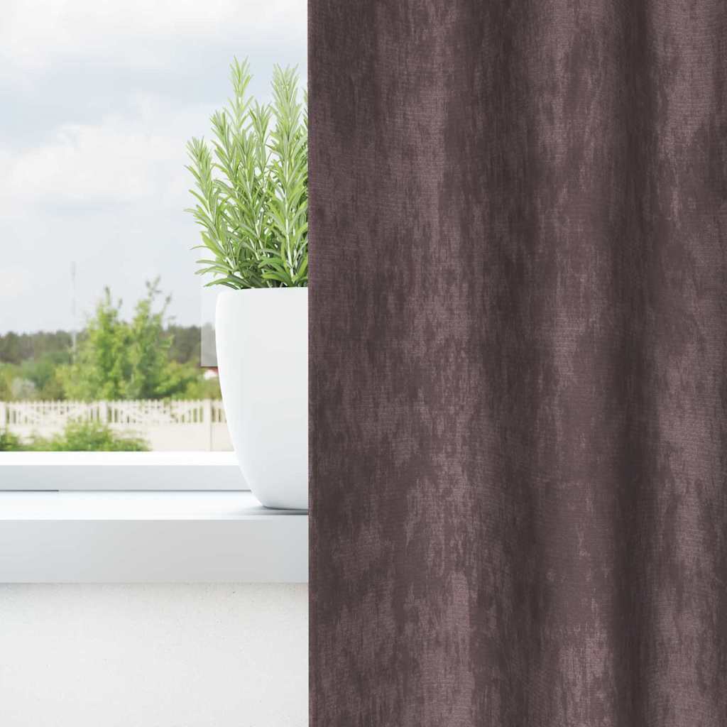 vidaXL Velvet Curtains 2 pcs Brown 225 x 140 cm Velvet