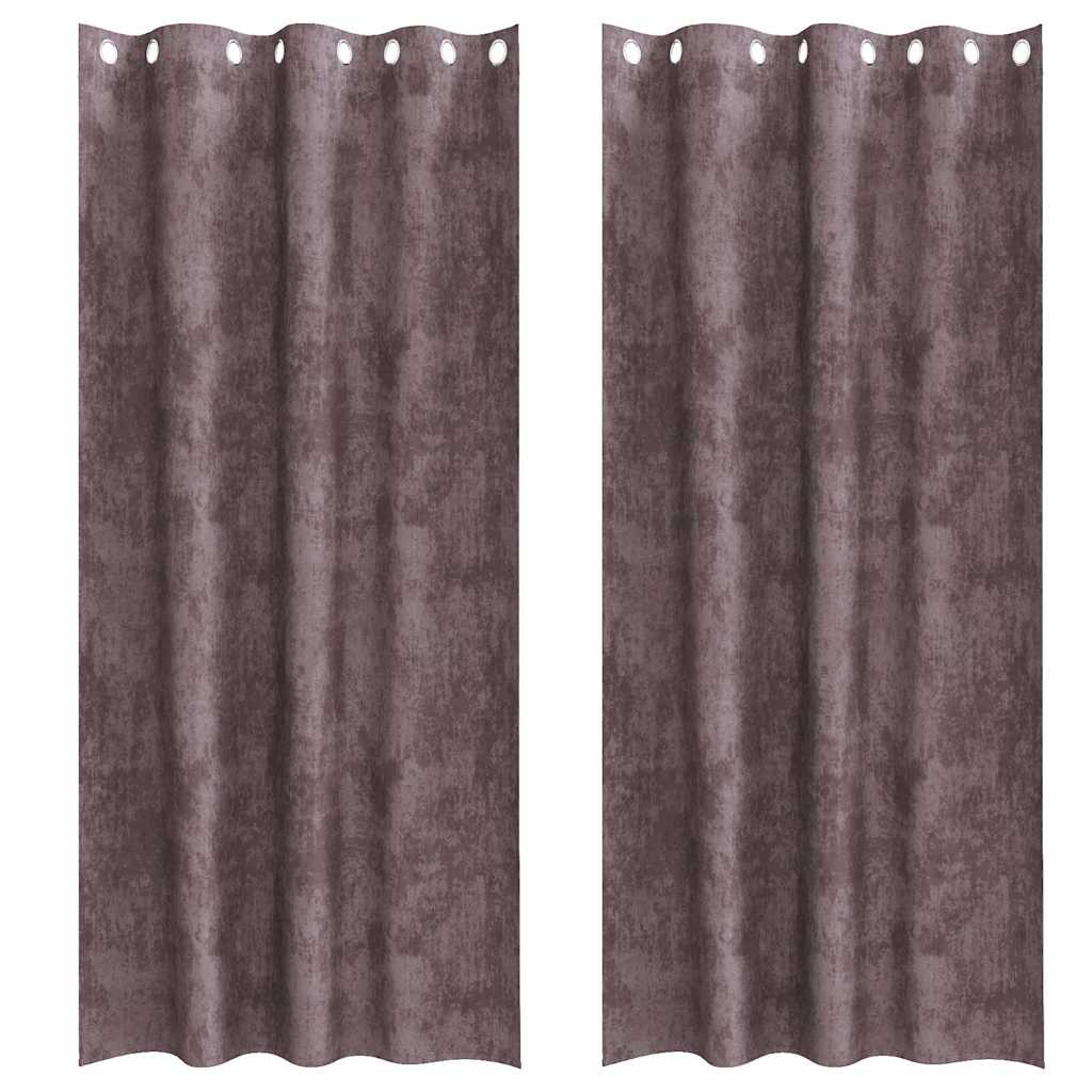 vidaXL Velvet Curtains 2 pcs Brown 225 x 140 cm Velvet