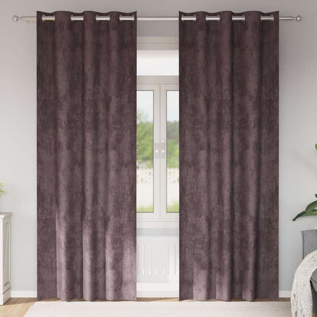 vidaXL Velvet Curtains 2 pcs Brown 260 x 140 cm Velvet