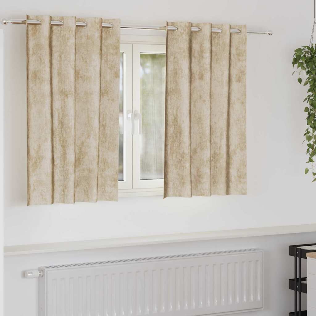 vidaXL Velvet Curtains 2 pcs Cream 140 x 140 cm Velvet
