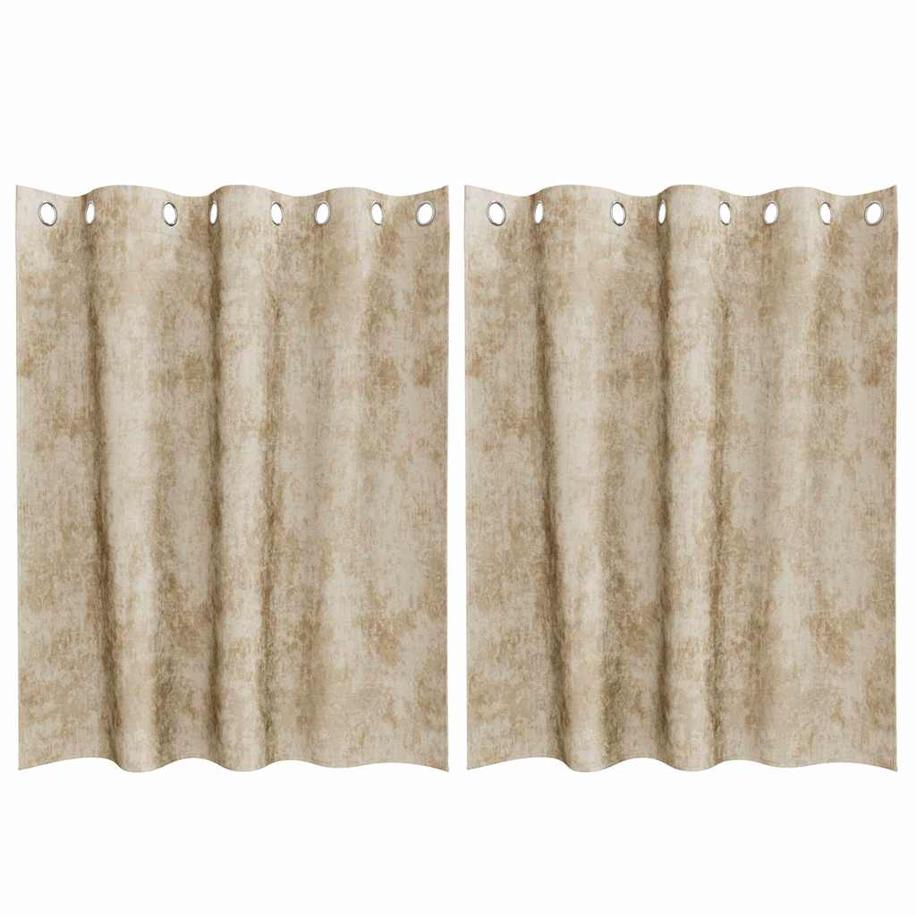 vidaXL Velvet Curtains 2 pcs Cream 140 x 140 cm Velvet