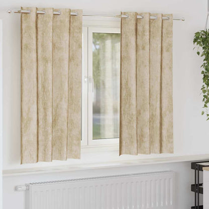 vidaXL Velvet Curtains 2 pcs Cream 175 x 140 cm Velvet
