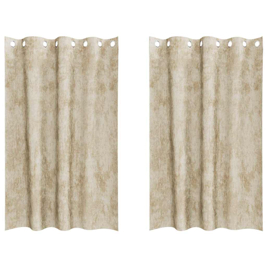vidaXL Velvet Curtains 2 pcs Cream 175 x 140 cm Velvet