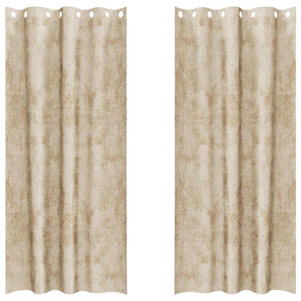 vidaXL Velvet Curtains 2 pcs Cream 245 x 140 cm Velvet