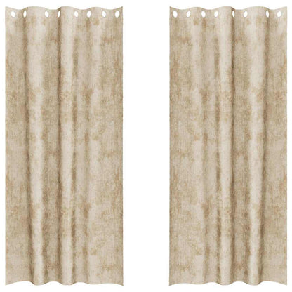 vidaXL Velvet Curtains 2 pcs Cream 245 x 140 cm Velvet