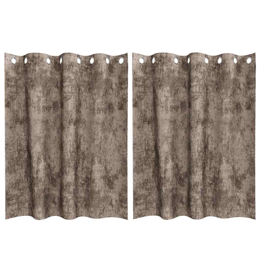 vidaXL Velvet Curtains 2 pcs Cappuccino 140 x 140 cm Velvet