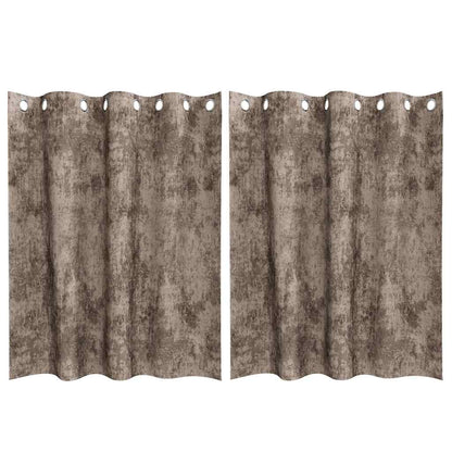 vidaXL Velvet Curtains 2 pcs Cappuccino 140 x 140 cm Velvet
