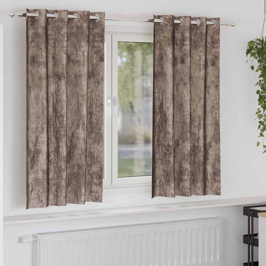 vidaXL Velvet Curtains 2 pcs Cappuccino 175 x 140 cm Velvet