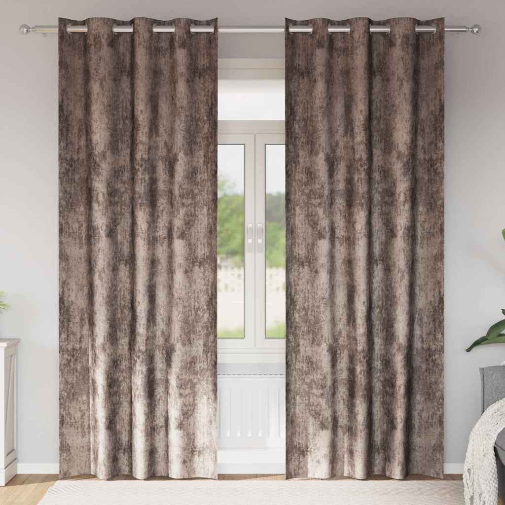 vidaXL Velvet Curtains 2 pcs Cappuccino 225 x 140 cm Velvet