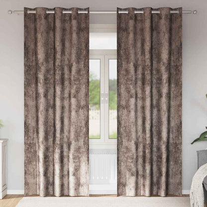 vidaXL Velvet Curtains 2 pcs Cappuccino 225 x 140 cm Velvet