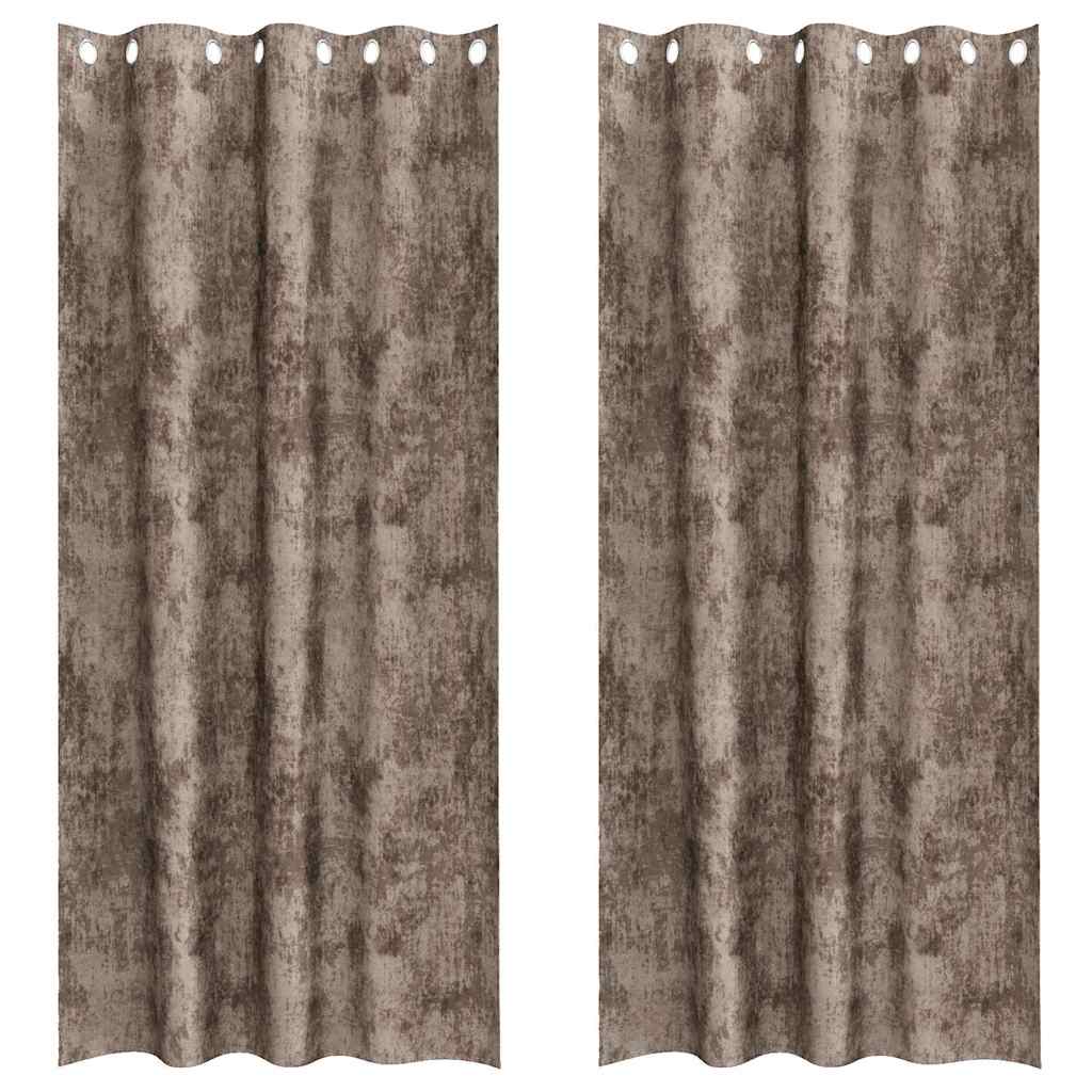 vidaXL Velvet Curtains 2 pcs Cappuccino 225 x 140 cm Velvet