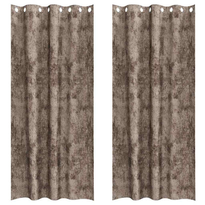 vidaXL Velvet Curtains 2 pcs Cappuccino 225 x 140 cm Velvet