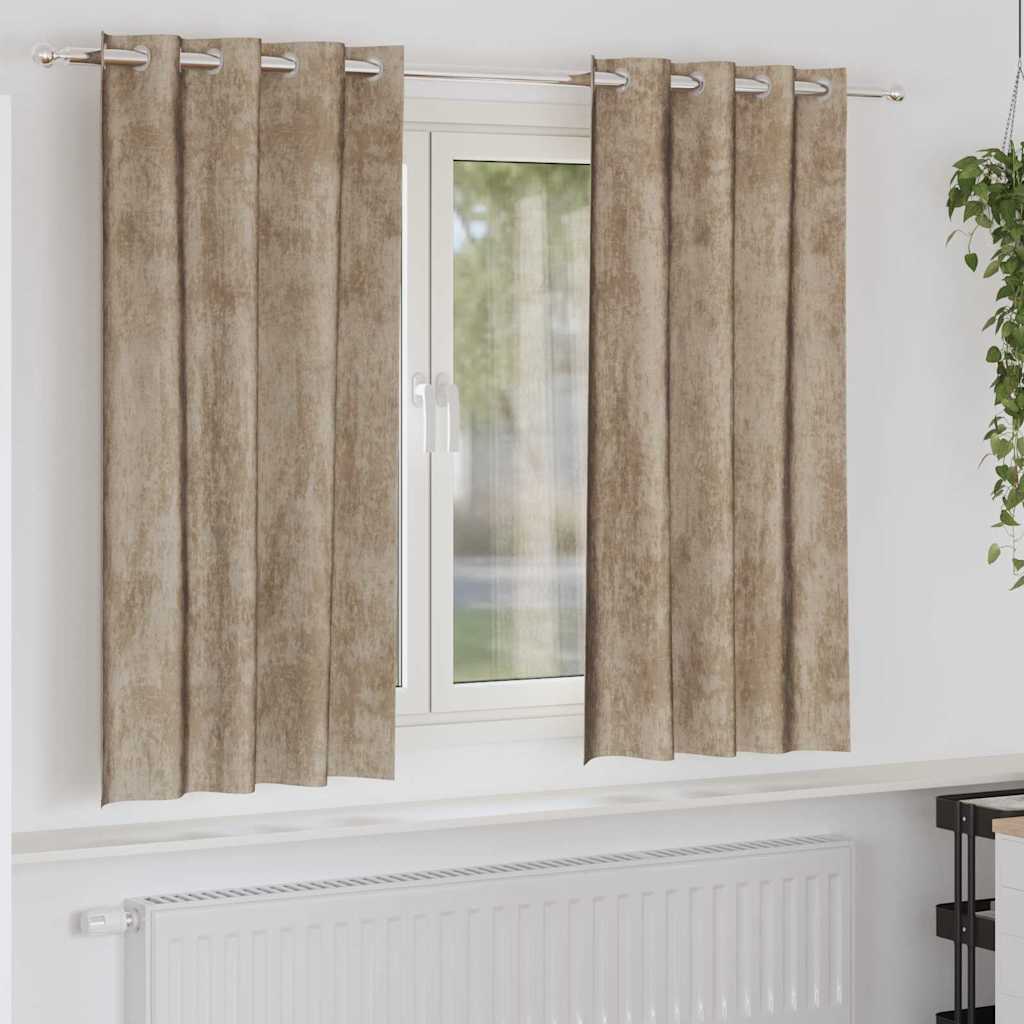 vidaXL Velvet Curtains 2 pcs Champagne 175 x 140 cm Velvet