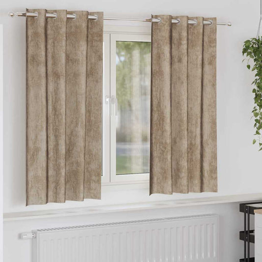 vidaXL Velvet Curtains 2 pcs Champagne 175 x 140 cm Velvet