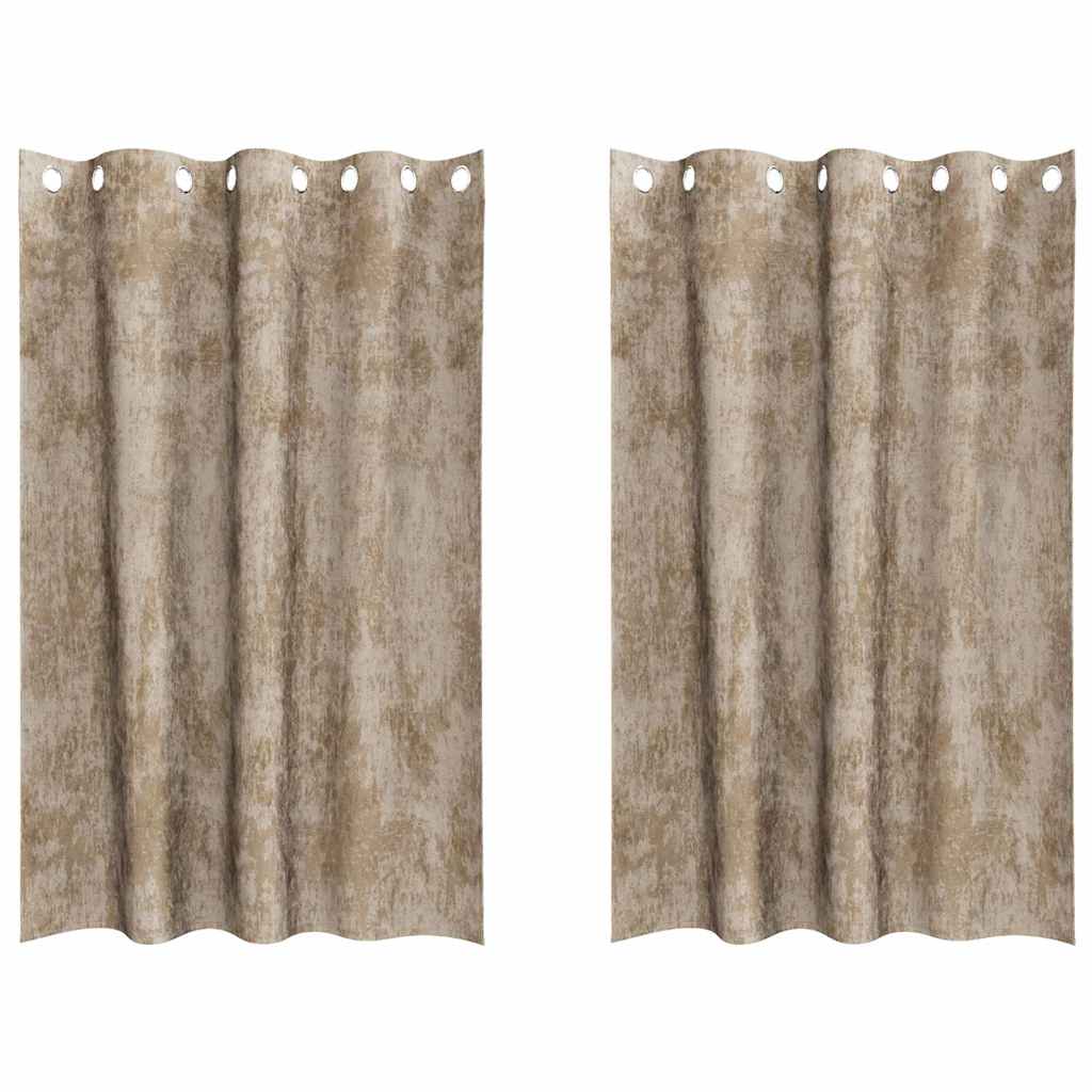 vidaXL Velvet Curtains 2 pcs Champagne 175 x 140 cm Velvet