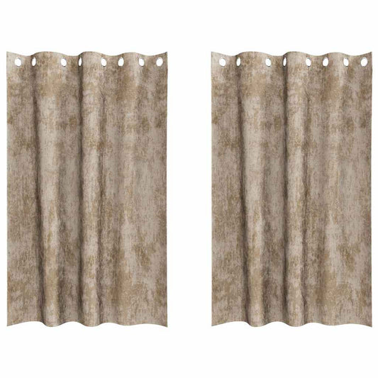 vidaXL Velvet Curtains 2 pcs Champagne 175 x 140 cm Velvet