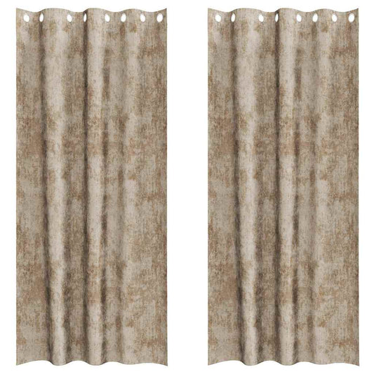 vidaXL Velvet Curtains 2 pcs Champagne 245 x 140 cm Velvet