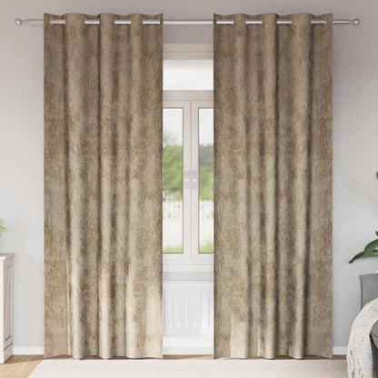 vidaXL Velvet Curtains 2 pcs Champagne 260 x 140 cm Velvet