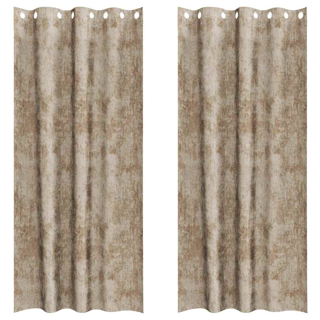 vidaXL Velvet Curtains 2 pcs Champagne 260 x 140 cm Velvet