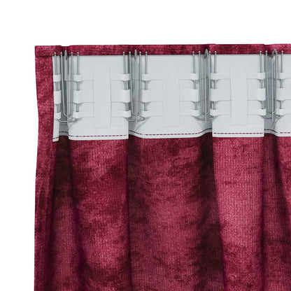 vidaXL Velvet Curtains 2 pcs Wine red 140 x 140 cm Velvet