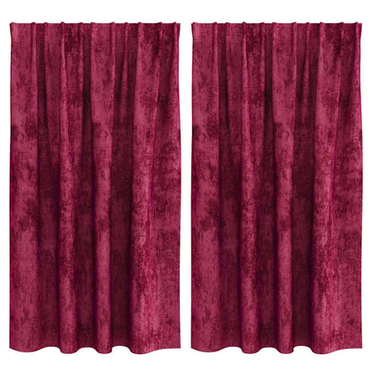 vidaXL Velvet Curtains 2 pcs Wine red 140 x 140 cm Velvet