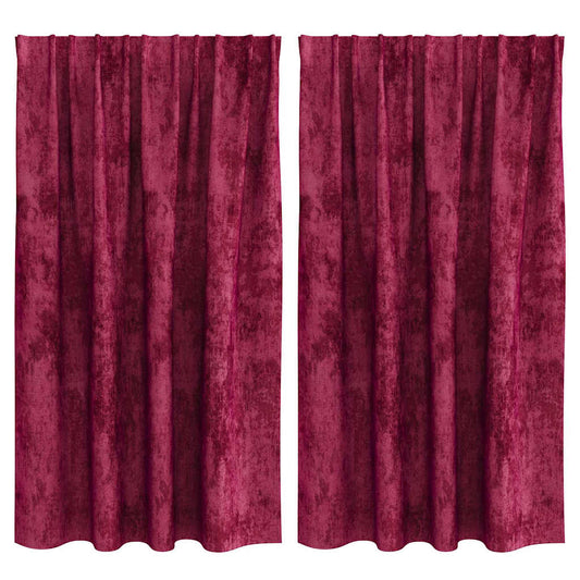 vidaXL Velvet Curtains 2 pcs Wine red 140 x 140 cm Velvet